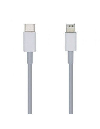 Cable lightning aisens a102-0441/ lightning macho - usb tipo-c macho/ 20cm/ blanco