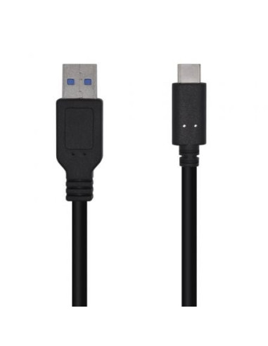 Cable usb 3.1 aisens a107-0449/ usb tipo-c macho - usb macho/ 50cm/ negro