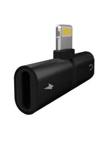 Splitter carga y música myway lightning macho - usb macho/ negro