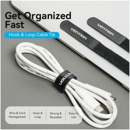 Tira organizadora de cables vention kanb0-10/ 12cm/ pack de 10