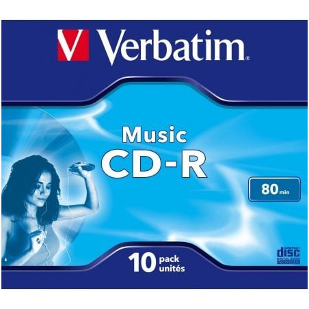 Cd-r verbatim music 16x/ caja-10uds