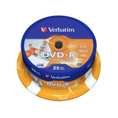 Dvd-r verbatim imprimible 16x/ tarrina-25uds
