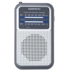 Radio Portátil Daewoo DW1008/ a Pilas/ Plata