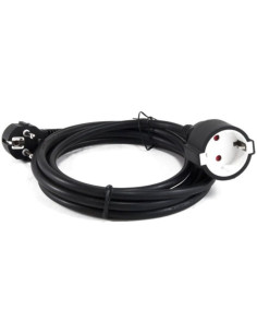 Cable alargador de alimentación 3go al3m/ cee7 macho - cee7 hembra/ 3m/ negro