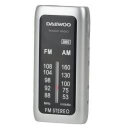 Radio Portátil Daewoo DW1129/ a Pilas/ Plata