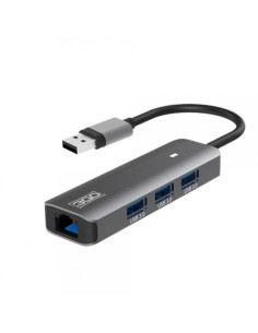 Hub usb 3.0 3go hub37peth2/ 3xusb/ 1xrj45/ gris