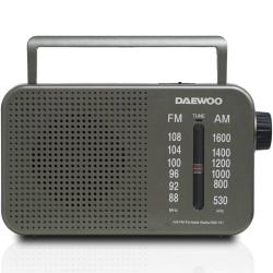 Radio Portátil Daewoo DW1121/con Cable/ a Pilas/ Gris