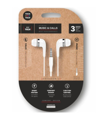 Auriculares intrauditivos tech one tech soft eartech tec1004/ con micrófono/ jack 3.5/ blancos
