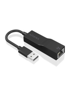 Adaptador usb 3.0 aisens a106-0766/ usb macho - rj45 hembra/ 15cm/ negro