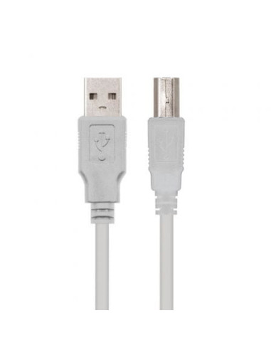 Cable usb 2.0 impresora nanocable 10.01.0102/ usb tipo-b macho - usb macho/ 1m/ beige