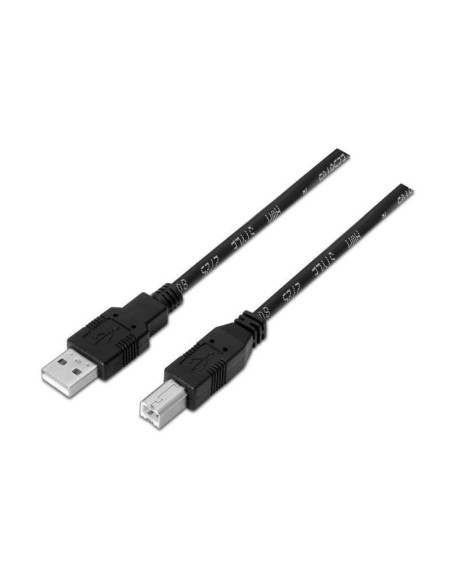 Cable usb 2.0 impresora aisens a101-0008/ usb tipo-b macho - usb macho/ hasta 2.5w/ 60mbps/ 4.5m/ negro
