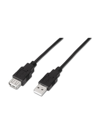 Cable alargador usb 2.0 aisens a101-0015/ usb macho - usb hembra/ hasta 2.5w/ 60mbps/ 1m/ negro