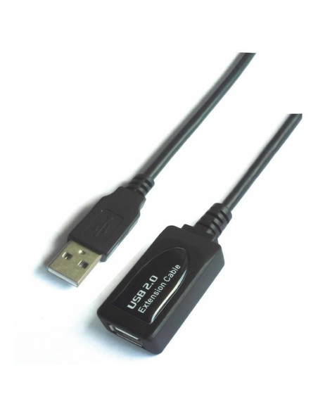 Cable alargador usb 2.0 aisens a101-0018/ usb macho - usb hembra/ hasta 2.5w/ 60mbps/ 5m/ negro