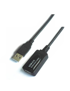 Cable alargador usb 2.0 aisens a101-0019/ usb macho - usb hembra/ hasta 2.5w/ 60mbps/ 10m/ negro