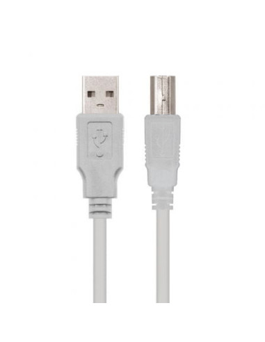 Cable usb 2.0 impresora nanocable 10.01.0105/ usb tipo-b macho - usb macho/ 4.5m/ beige