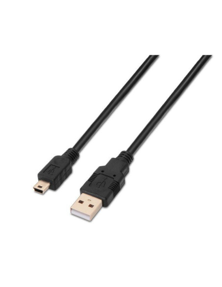 Cable usb 2.0 aisens a101-0023/ usb macho - usb mini macho/ hasta 2.5w/ 60mbps/ 50cm/ negro