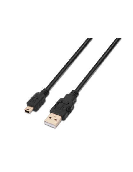 Cable usb 2.0 aisens a101-0025/ usb macho - usb mini/ hasta 2.5w/ 60mbps/ 1.8m/ negro