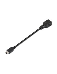 Cable usb 2.0 aisens a101-0033/ miniusb macho - usb hembra/ hasta 2.5w/ 60mbps/ 15cm/ negro