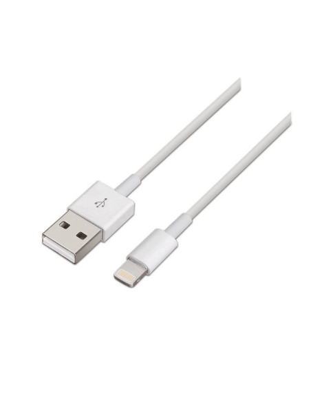 Cable usb 2.0 lightning aisens a102-0036/ usb macho - lightning macho/ hasta 2.5w/ 60mbps/ 2m/ blanco