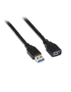 Cable alargador usb 3.0 aisens a105-0041/ usb macho - usb hembra/ hasta 9w/ 625mbps/ 1m/ negro