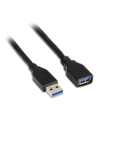 Cable alargador usb 3.0 aisens a105-0042/ usb macho - usb hembra/ hasta 9w/ 625mbps/ 2m/ negro