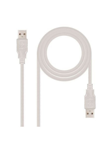 Cable usb 2.0 nanocable 10.01.0302/ usb macho - usb macho/ 1m/ beige