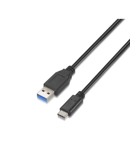 Cable usb 3.1 tipo-c aisens a107-0060/ usb tipo-c macho - usb macho/ hasta 27w/ 625mbps/ 1m/ negro