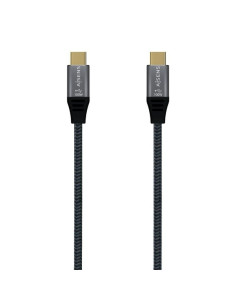 Cable usb 3.2 tipo-c aisens a107-0670 20gbps 100w/ usb tipo-c macho - usb tipo-c macho/ hasta 100w/ 2500mbps/ 60cm/ gris