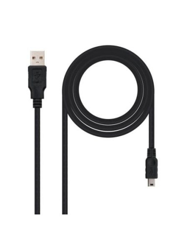 Cable usb 2.0 nanocable 10.01.0401/ usb macho - miniusb macho/ 1m/ negro