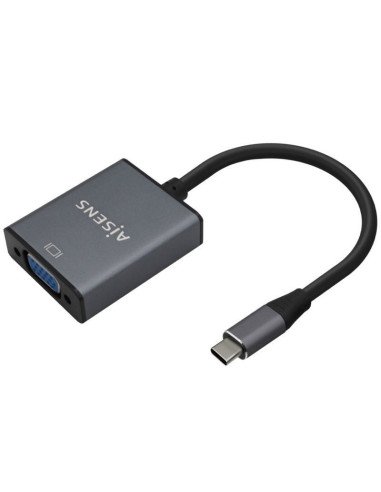 Conversor aisens a109-0691/ usb tipo-c macho - vga hembra/ hasta 27w/ 1250mbps/ 15cm/ gris