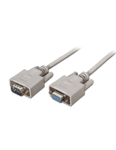 Cable serie rs232 aisens a112-0065/ db9 macho - db9 hembra/ hasta 0.15w/ 1.6mbps/ 1.8m/ beige