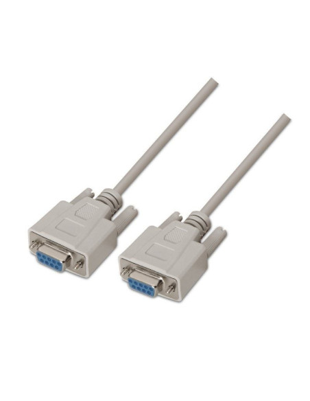 Cable serie null modem aisens a112-0067/ db9 hembra - db9 hembra/ hasta 0.15w/ 1.6mbps/ 1.8m/ beige