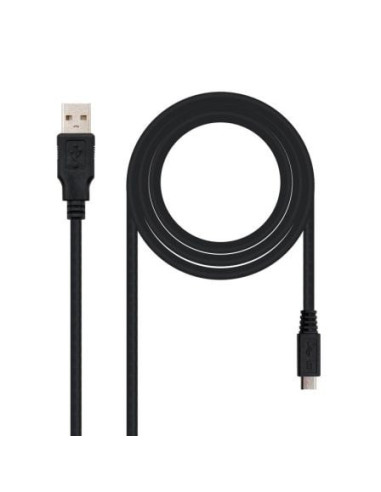 Cable usb 2.0 nanocable 10.01.0500/ usb macho - microusb macho/ 80cm/ negro