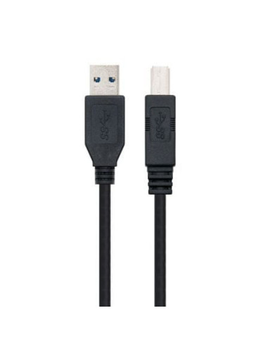 Cable usb 3.0 impresora nanocable 10.01.0802-bk/ usb tipo-b macho - usb macho/ 2m/ negro