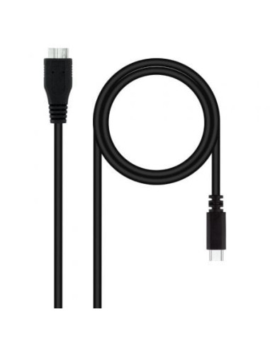 Cable usb 3.0 nanocable 10.01.1201-bk/ usb tipo-c macho - microusb macho/ 1m/ negro