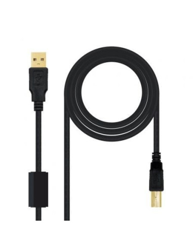 Cable usb 2.0 impresora nanocable 10.01.1203/ usb tipo-b macho - usb macho/ 3m/ negro