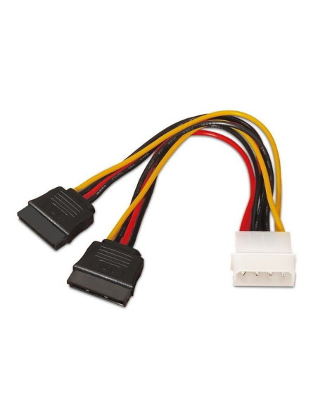 Cable duplicador de alimentación aisens a131-0161/ molex 4 pin macho - 2x sata hembra/ hasta 54w/ 20cm