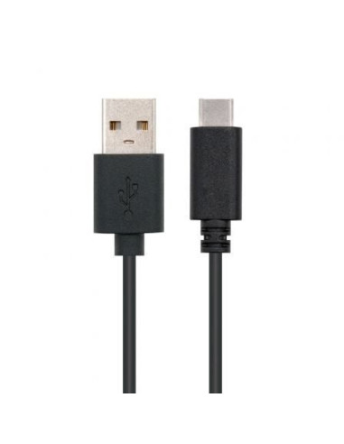 Cable usb 2.0 nanocable 10.01.2100/ usb tipo-c macho - usb macho/ 50cm/ negro