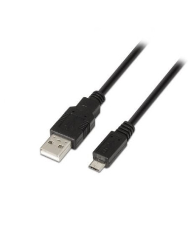 Cable usb 2.0 aisens a101-0029/ usb macho - microusb macho/ hasta 2.5w/ 60mbps/ 3m/ negro