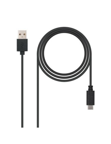 Cable usb 2.0 nanocable 10.01.2101/ usb tipo-c macho - usb macho/ 1m/ negro