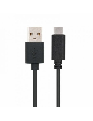 Cable usb 2.0 nanocable 10.01.2102/ usb tipo-c macho - usb macho/ 2m/ negro