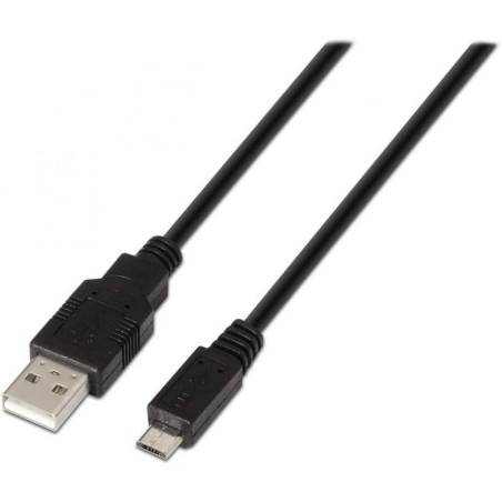 Cable usb 2.0 aisens a101-0027/ usb macho - microusb macho/ 480mbps/ 80cm/ negro