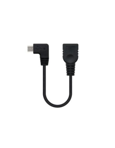 Cable usb 2.0 nanocable 10.01.3600/ microusb macho - usb hembra/ 15cm/ negro