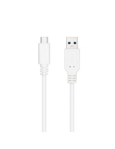 Cable usb 3.1 nanocable 10.01.4000-w/ usb tipo-c macho - usb macho/ 50cm/ blanco