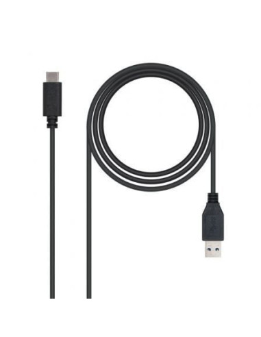 Cable usb 3.1 nanocable 10.01.4001/ usb tipo-c macho - usb macho/ 1m/ negro