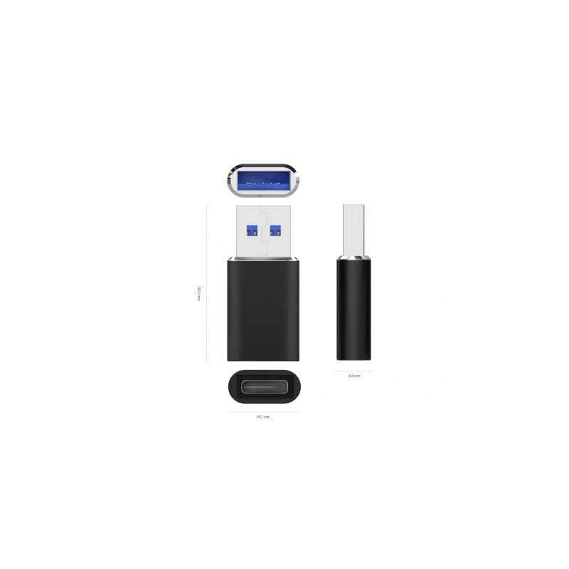 Adaptador usb 3.2 gen2 aisens a108-0678/ usb tipo-c hembra - usb macho