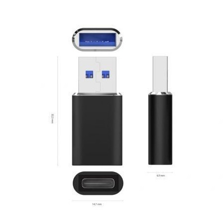 Adaptador usb 3.2 gen2 aisens a108-0678/ usb tipo-c hembra - usb macho
