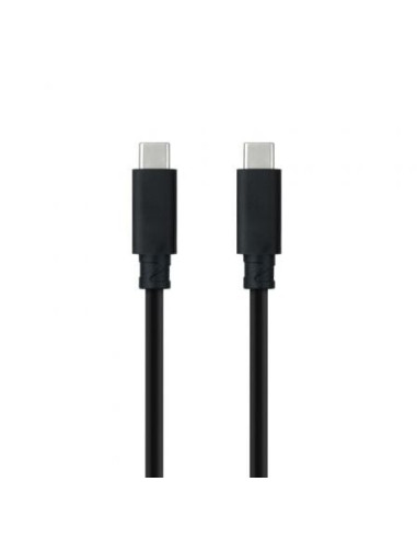 Cable usb 3.1 nanocable 10.01.4100/ usb tipo-c macho - usb tipo-c macho/ 50cm/ negro