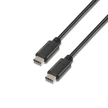 Cable usb 2.0 tipo-c aisens a107-0056/ usb tipo-c macho - usb tipo-c macho/ 480mbps/ 1m/ negro