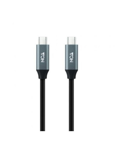 Cable usb 3.2 nanocable 10.01.4300/ usb tipo-c macho - usb tipo-c macho/ 50cm/ gris y negro